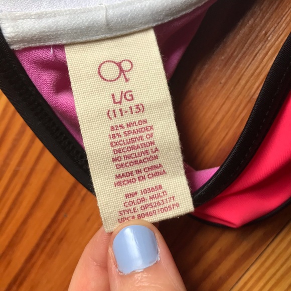 OP Tri-colored Bikini Top, EUC, L - Picture 9 of 13